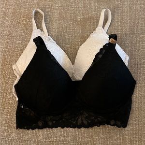 Victorias Secret PINK lace pushup bralette bundle large